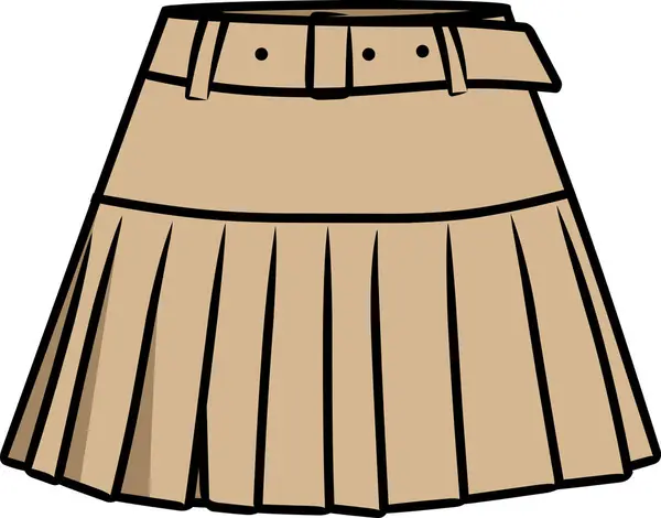 Beyaz arka planda kuşak izole kahverengi kısa etek