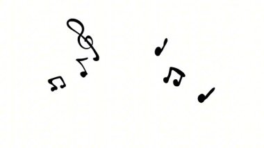 Dinamik Müzik Notaları Kusursuz Döngü Animasyon Görüntüsü - Ses ve Yaratıcı Kavram Arkaplanı