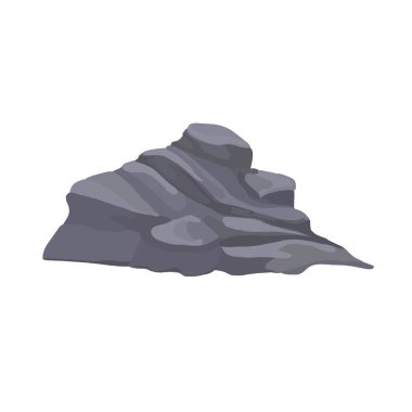 İzole edilmiş Vektör Doğal Gri Taş Küçük Tepe Biçimlendirilmiş