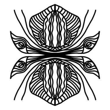 Ana Hattı Vektör Modern Simetrik Soyut Süsleme