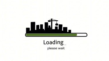 Modern Şehir İlerleme Çubuğu Kusursuz Döngü Canlandırması Yükleniyor