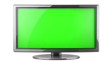 yeşil monitör beyaz arkaplanda izole edildi