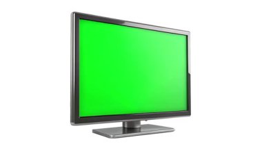 Beyaz arka planda televizyon ekranı. 3d oluşturma