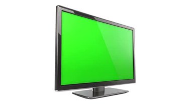 modern tv beyaz zemin üzerine izole