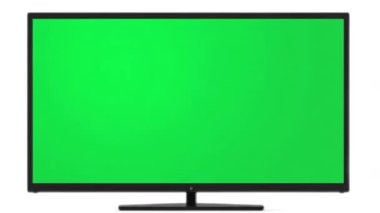 Beyazda izole edilmiş yeşil ekran televizyon