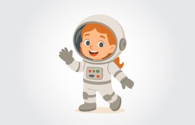 astronot çizgi film karakter vektör çizimi