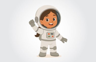 astronot çizgi film tasarımı, vektör illüstrasyonu 10 grafiklik