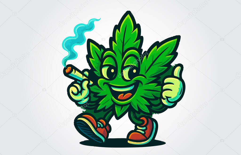 Cannabis Mascot Cartoon Character Template