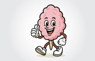 Mutlu pamuk helva karakteri konsepti. vektör