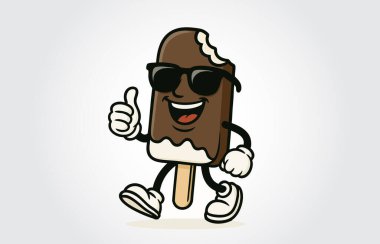 Dondurma sallayan beyaz kremalı bir maskot.