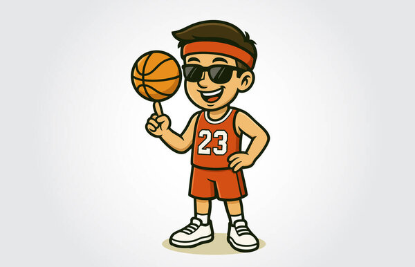 Basketball Player Mascot Cartoon Character Template
