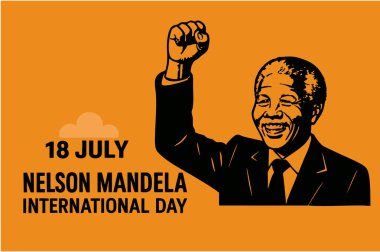 Nelson Mandela Uluslararası Gündüz Kapağı veya Sosyal Sancak Vektör Şablonu