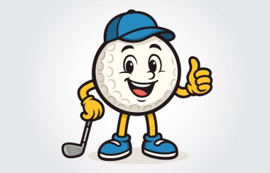 Golf oyuncusu Maskot Çizgi Film Şablonu