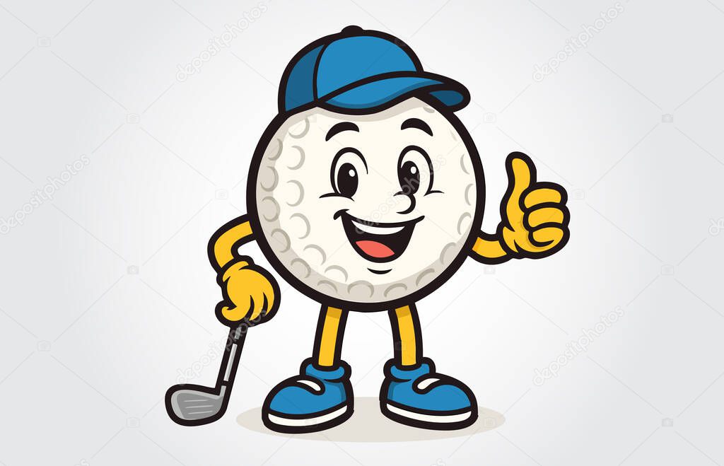 Golf Player Mascot Cartoon character Template