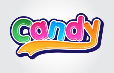 Tatlı kelime logosu. vektör illüstrasyonu