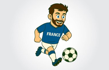 Futbolcu beyaz arka planda bir top ve bayrak ile