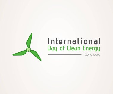 Uluslararası temiz enerji vektör bayrağı illüstrasyonu günü