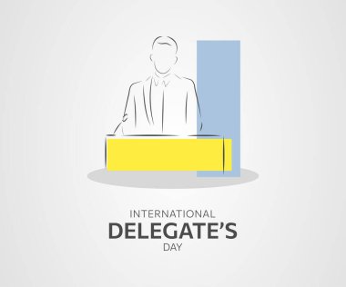 Uluslararası Delegeler Günü vektör illüstrasyonuName