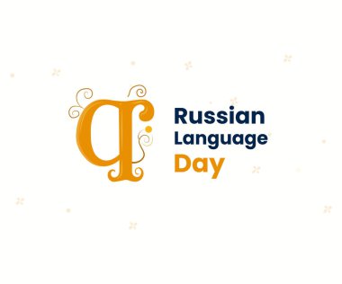 Rusça dil günü ve Rusça harf vektör illüstrasyonu