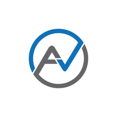 AV Harf monogramı İlk Logo Tasarım Şablonu Vektör İllüstrasyonu. AV zarif ve Profesyonel simge dekoru