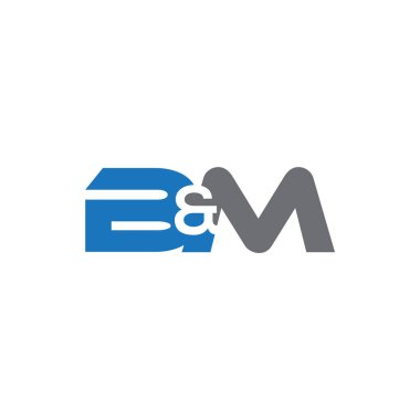 BM Harf monogramı İlk Logo Tasarım Şablonu Vektör İllüstrasyonu. BM zarif ve Profesyonel simge dekoru