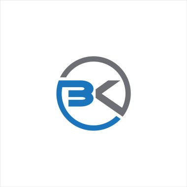 BK Harf monogramı İlk Logo Tasarım Şablonu Vektör İllüstrasyonu. BK zarif ve Profesyonel simge dekoru
