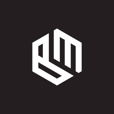 BM Harf monogramı İlk Logo Tasarım Şablonu Vektör İllüstrasyonu. BM zarif ve Profesyonel simge dekoru