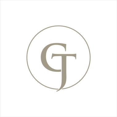 CTJ Harf monogramı İlk Logo Tasarım Şablonu Vektör İllüstrasyonu. CTJ zarif ve Profesyonel simge dekoru