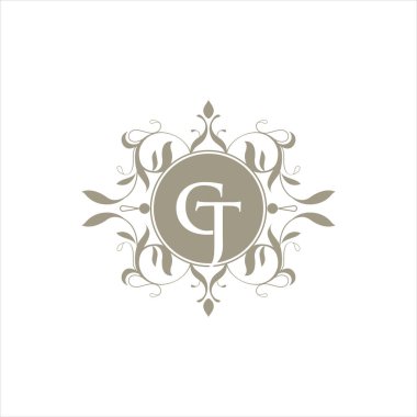 CTJ Harf monogramı İlk Logo Tasarım Şablonu Vektör İllüstrasyonu. CTJ zarif ve Profesyonel simge dekoru
