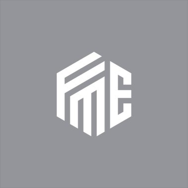 FME Letter monogramı İlk Logo Tasarım Şablonu Vektör İllüstrasyonu. FME zarif ve Profesyonel simge dekoru