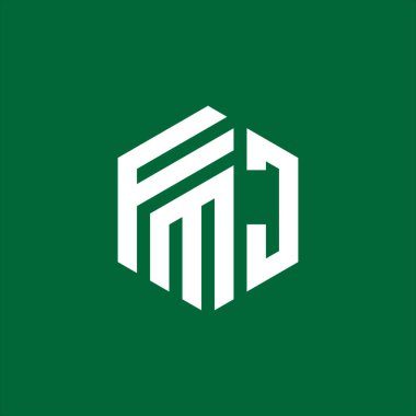 FMJ Harf monogramı İlk Logo Tasarım Şablonu Vektör İllüstrasyonu. FMJ zarif ve Profesyonel simge dekoru