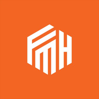 FMH Harf monogramı İlk Logo Tasarım Şablonu Vektör İlülasyonu. FMH zarif ve Profesyonel simge dekoru