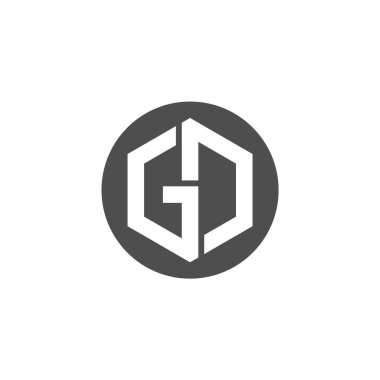 GD Harf monogramı İlk Logo Tasarım Şablonu Vektör İllüstrasyonu. GD zarif ve Profesyonel simge dekoru