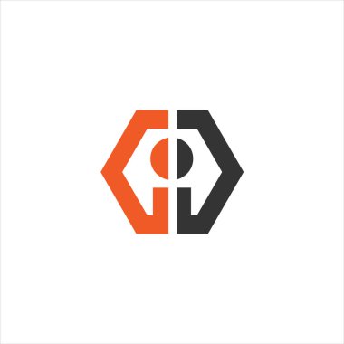 İlk Logo Tasarım Şablonu Vektör İllüstrasyonunu Harf Monogramı. Ben zarif ve profesyonel ikon dekoru
