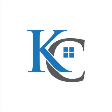 KC Harf monogramı İlk Logo Tasarım Şablonu Vektör İllüstrasyonu. KC zarif ve Profesyonel simge dekoru