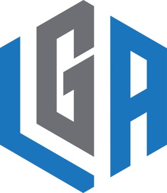 LGA Letter monogramı İlk Logo Tasarım Şablonu Vektör İlülasyonu. LGA zarif ve Profesyonel simge dekoru