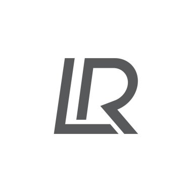 LR Letter monogramı İlk Logo Tasarım Şablonu Vektör İllüstrasyonu. LR zarif ve Profesyonel simge dekoru