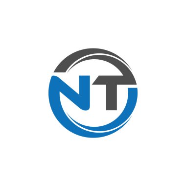 NT Letter monogramı İlk Logo Tasarım Şablonu Vektör İllüstrasyonu. NT zarif ve Profesyonel simge dekoru