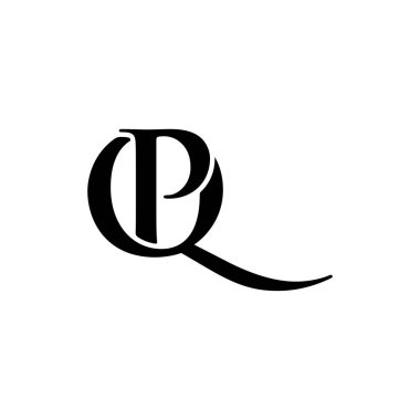 PQ Harfi monogramı İlk Logo Tasarım Şablonu Vektör İllüstrasyonu. PQ zarif ve Profesyonel simge dekoru