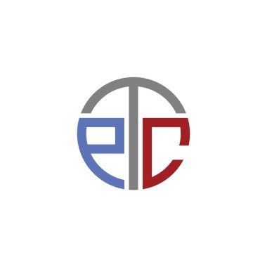 PTC Harf Monogramı İlk Logo Tasarım Şablonu Vektör İllüstrasyonu. PTC zarif ve Profesyonel simge dekoru