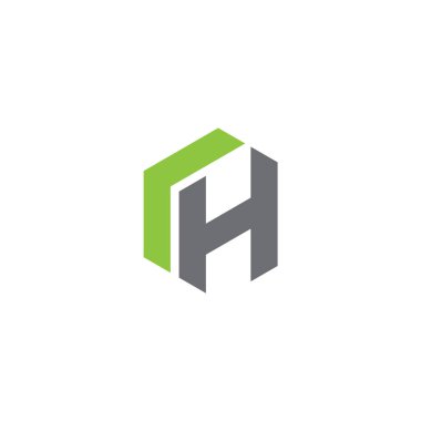 RH Harf monogramı İlk Logo Tasarım Şablonu Vektör İllüstrasyonu. RH zarif ve Profesyonel simge dekoru