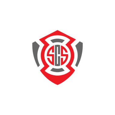 SCS Harf monogramı İlk Logo Tasarım Şablonu Vektör İllüstrasyonu. SCS zarif ve Profesyonel simge dekoru