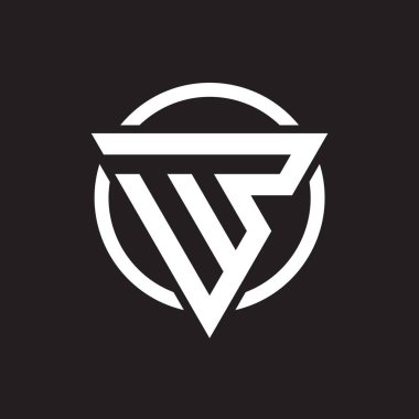 WP Harf monogramı İlk Logo Tasarım Şablonu Vektör İllüstrasyonu. WP zarif ve Profesyonel simge dekoru