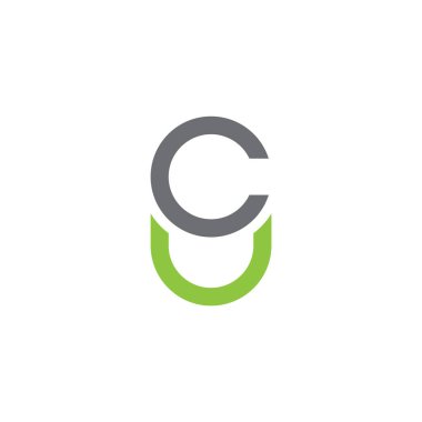 CU Harf Monogramı İlk Logo Tasarım Şablonu Vektör İllüstrasyonu. CU zarif ve Profesyonel simge dekoru