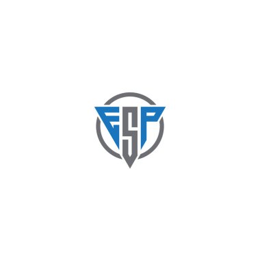 ESP Harf monogramı İlk Logo Tasarım Şablonu Vektör İllüstrasyonu. ESP zarif ve Profesyonel simge dekoru