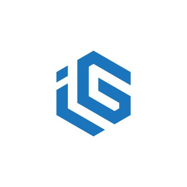 IG Harf monogramı İlk Logo Tasarım Şablonu Vektör İllüstrasyonu. IG zarif ve Profesyonel simge dekoru