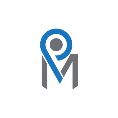MP Harfi monogramı İlk Logo Tasarım Şablonu Vektör İllüstrasyonu. Milletvekili zarif ve Profesyonel simge arzusu