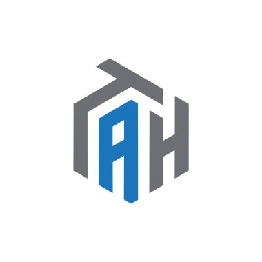 TAH Harf monogramı İlk Logo Tasarım Şablonu Vektör İllüstrasyonu. TAH zarif ve Profesyonel simge dekoru