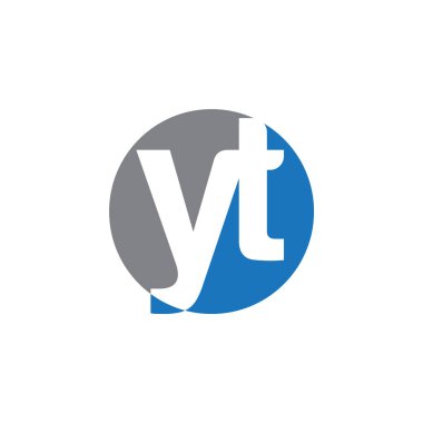 YT Letter monogramı İlk Logo Tasarım Şablonu Vektör İllüstrasyonu. YT zarif ve Profesyonel simge dekoru