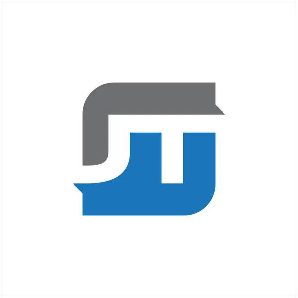 JT Letter monogramı İlk Logo Tasarım Şablonu Vektör İllüstrasyonu. JT zarif ve Profesyonel simge dekoru